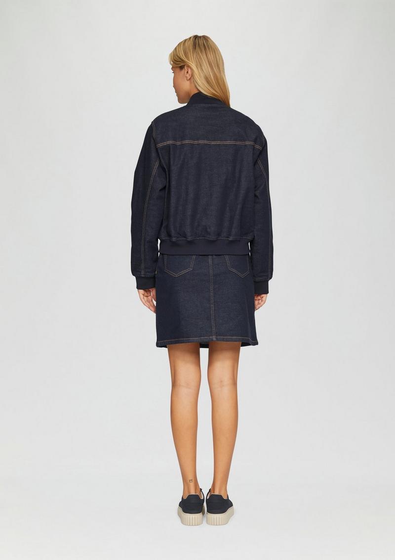 s.Oliver Wattierte Bomberjacke aus Denim - blau