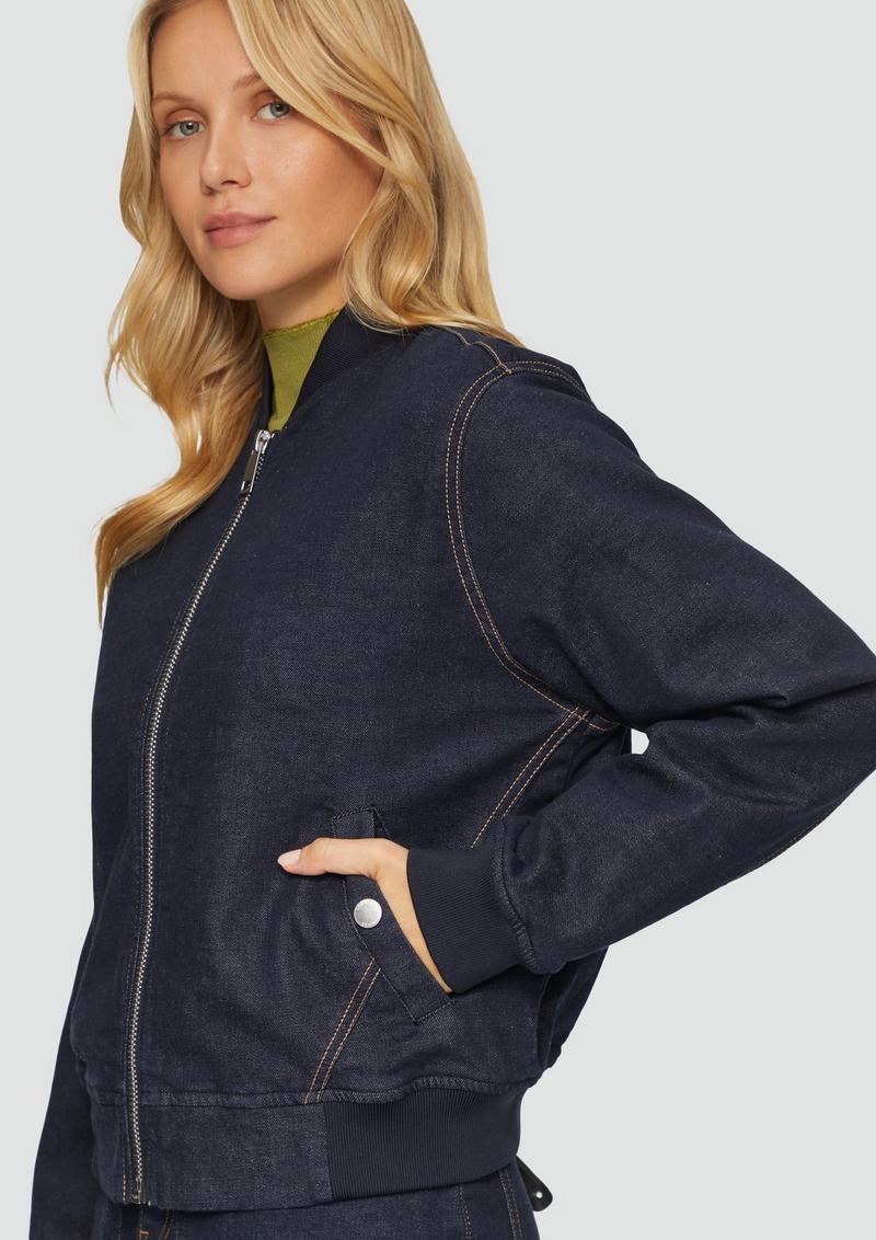 s.Oliver Wattierte Bomberjacke aus Denim - blau