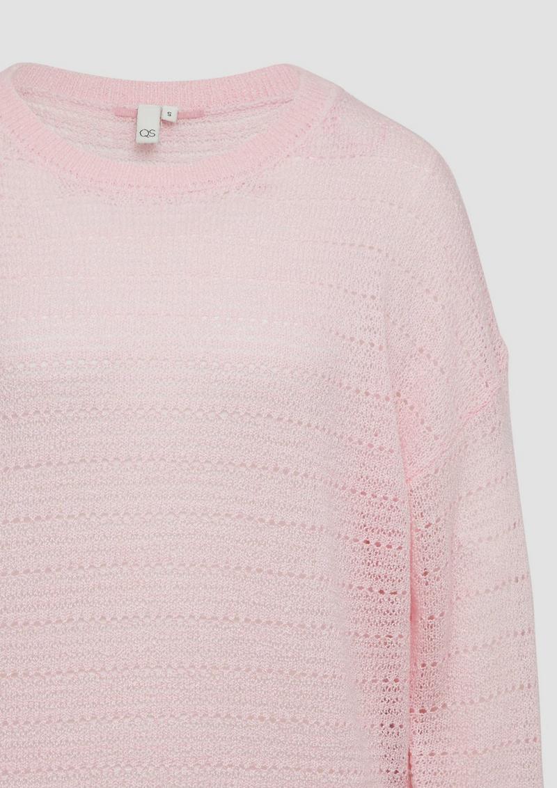 s.Oliver leichter Pullover mit Ajourmuster - altrosa