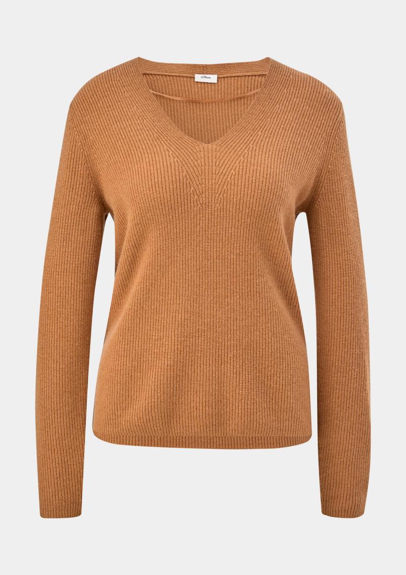 s.Oliver Pullover aus Wollmix - hellbraun