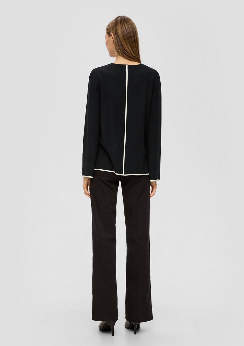 s.Oliver Strickpullover aus Viskosemix - schwarz