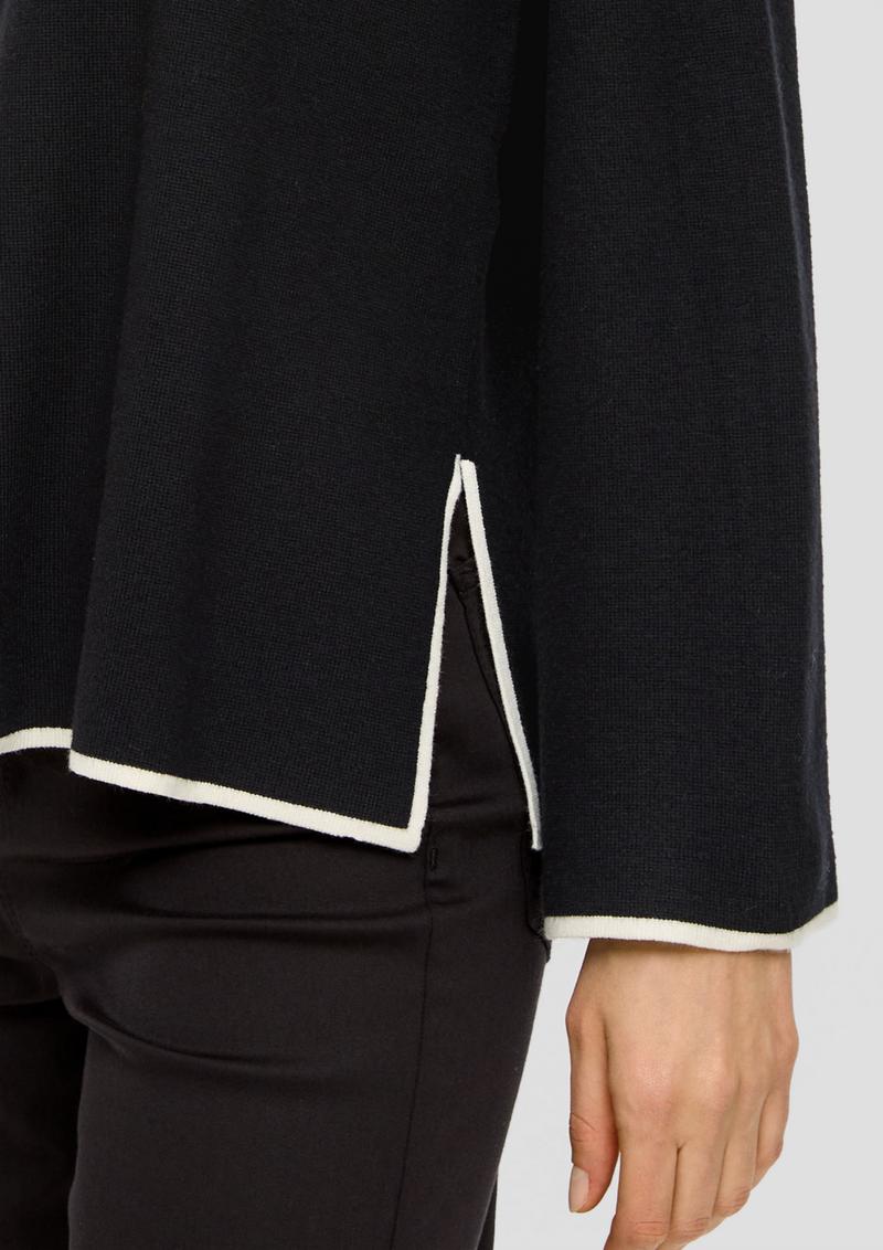 s.Oliver Strickpullover aus Viskosemix - schwarz