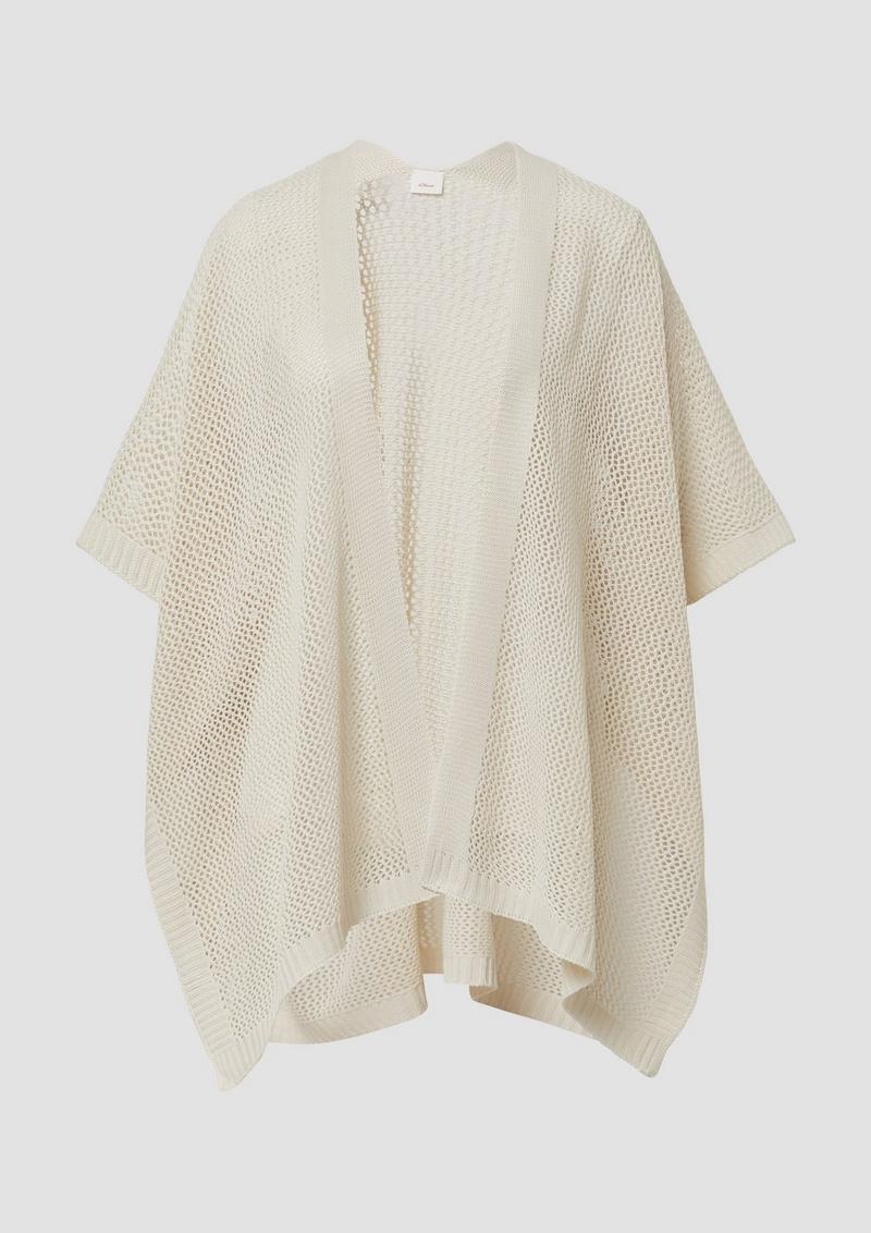 s.Oliver Leichter Strickponcho - beige