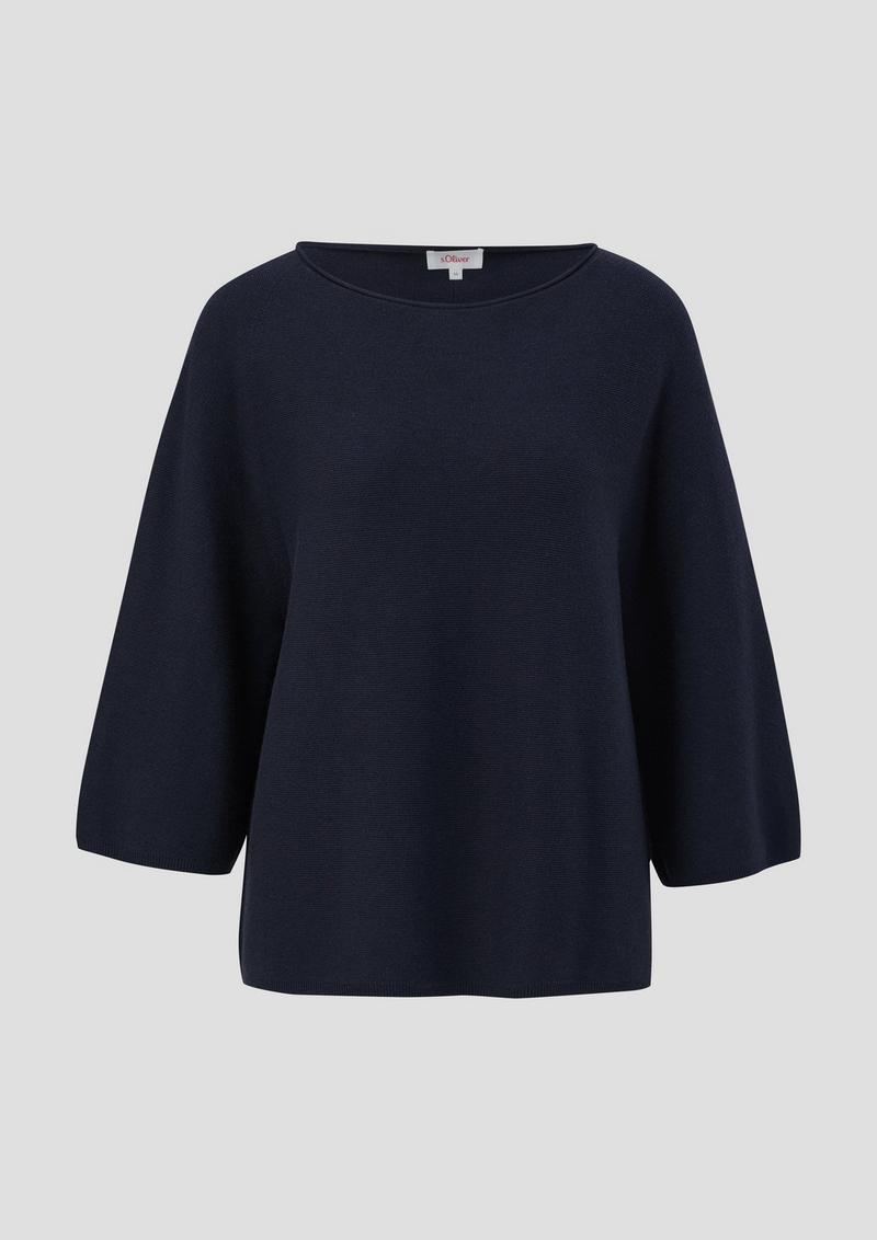 s.Oliver Strickpullover mit weiten Ärmeln - navy