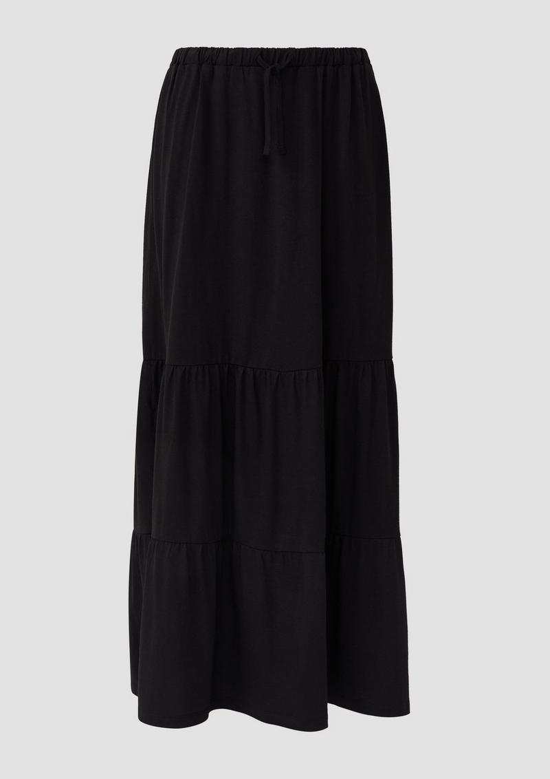 s.Oliver Maxi-Stufenrock aus Jersey - schwarz