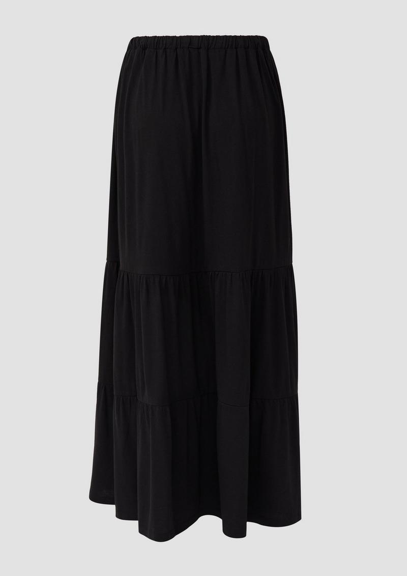 s.Oliver Maxi-Stufenrock aus Jersey - schwarz