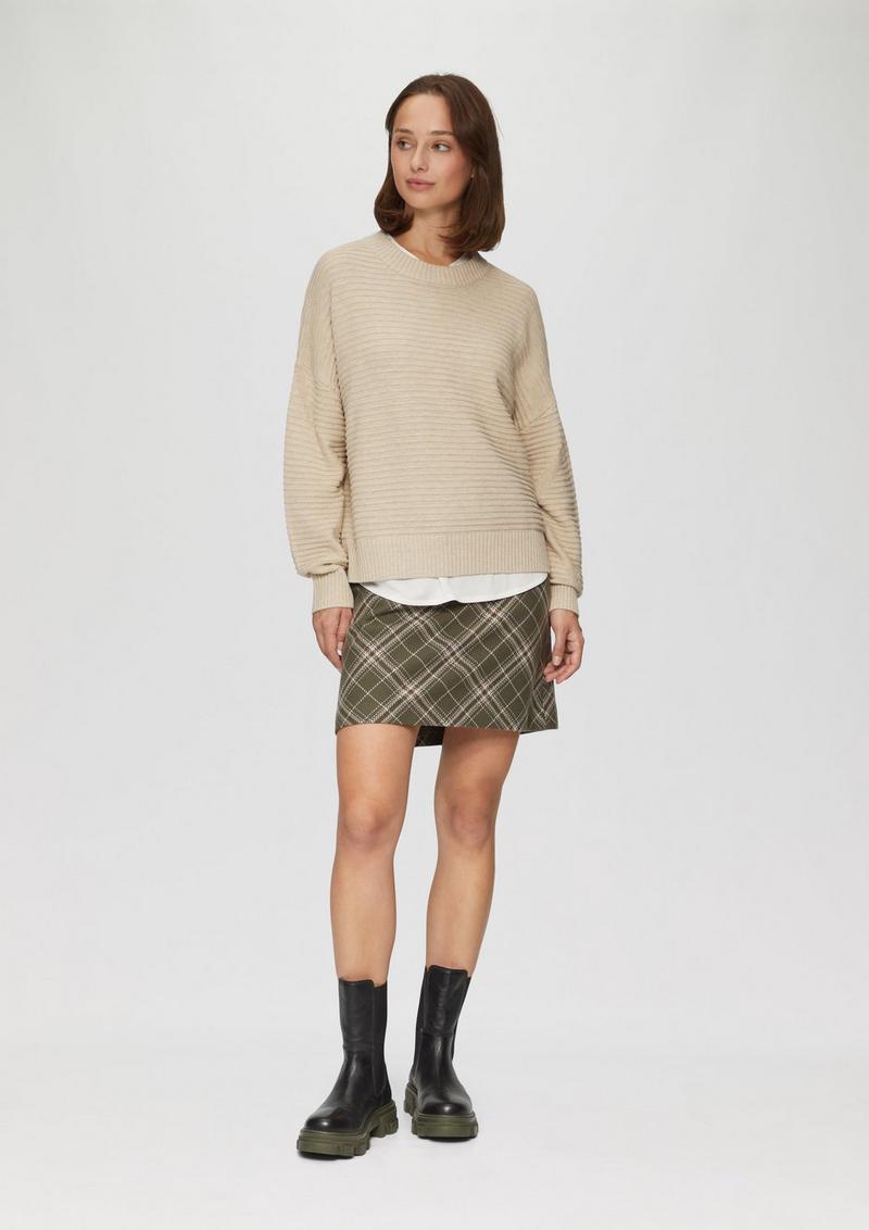 s.Oliver Oversized Strickpullover mit Ottoman-Struktur - beige