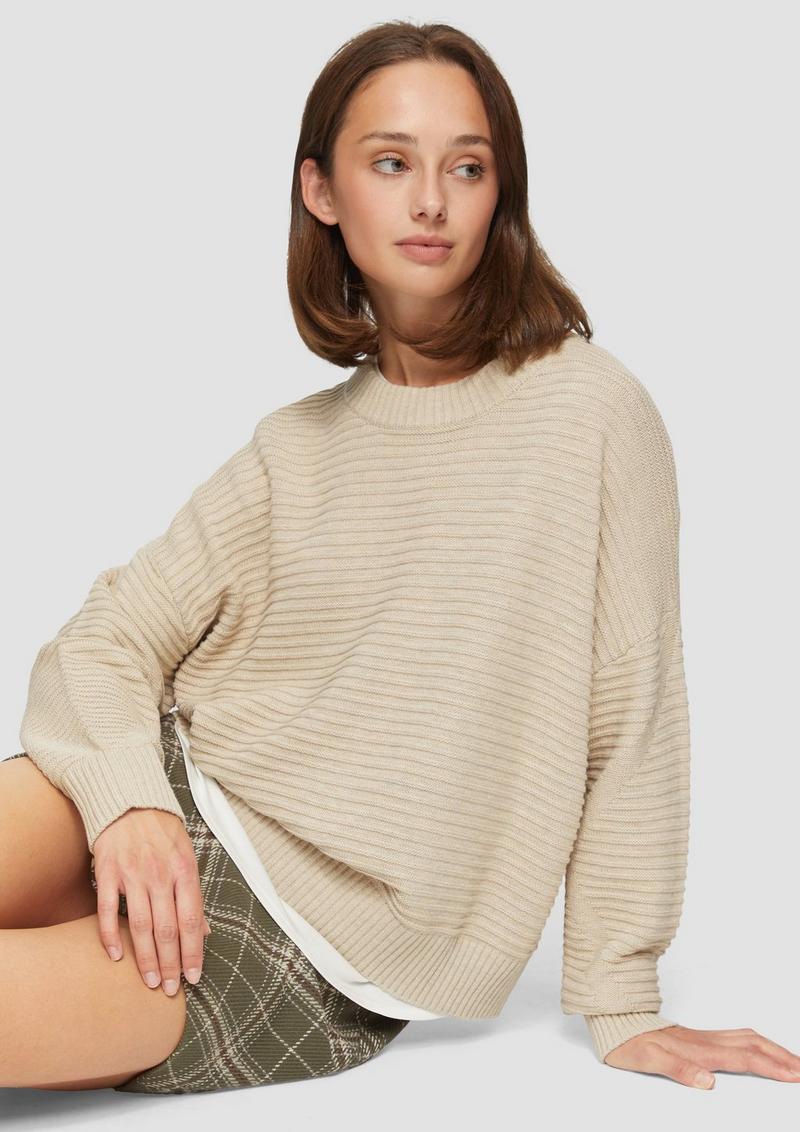 s.Oliver Oversized Strickpullover mit Ottoman-Struktur - beige