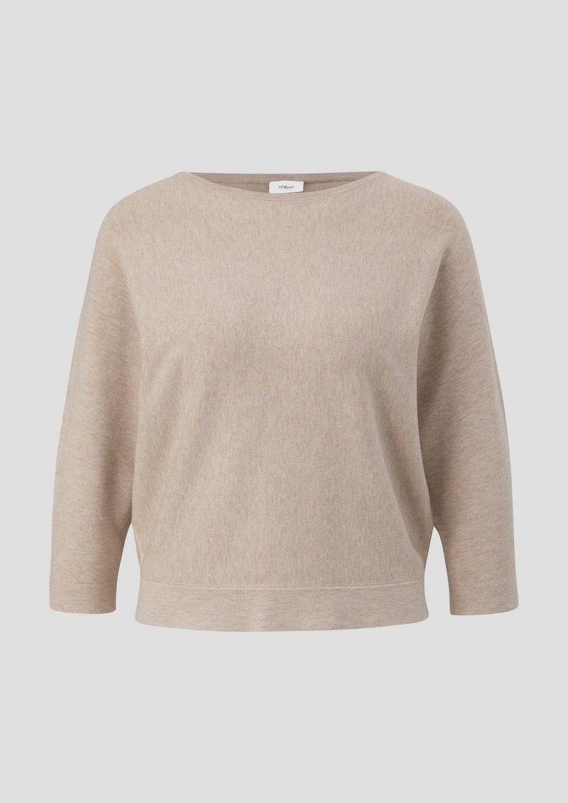 s.Oliver Strickpullover mit Fledermausarm - beige