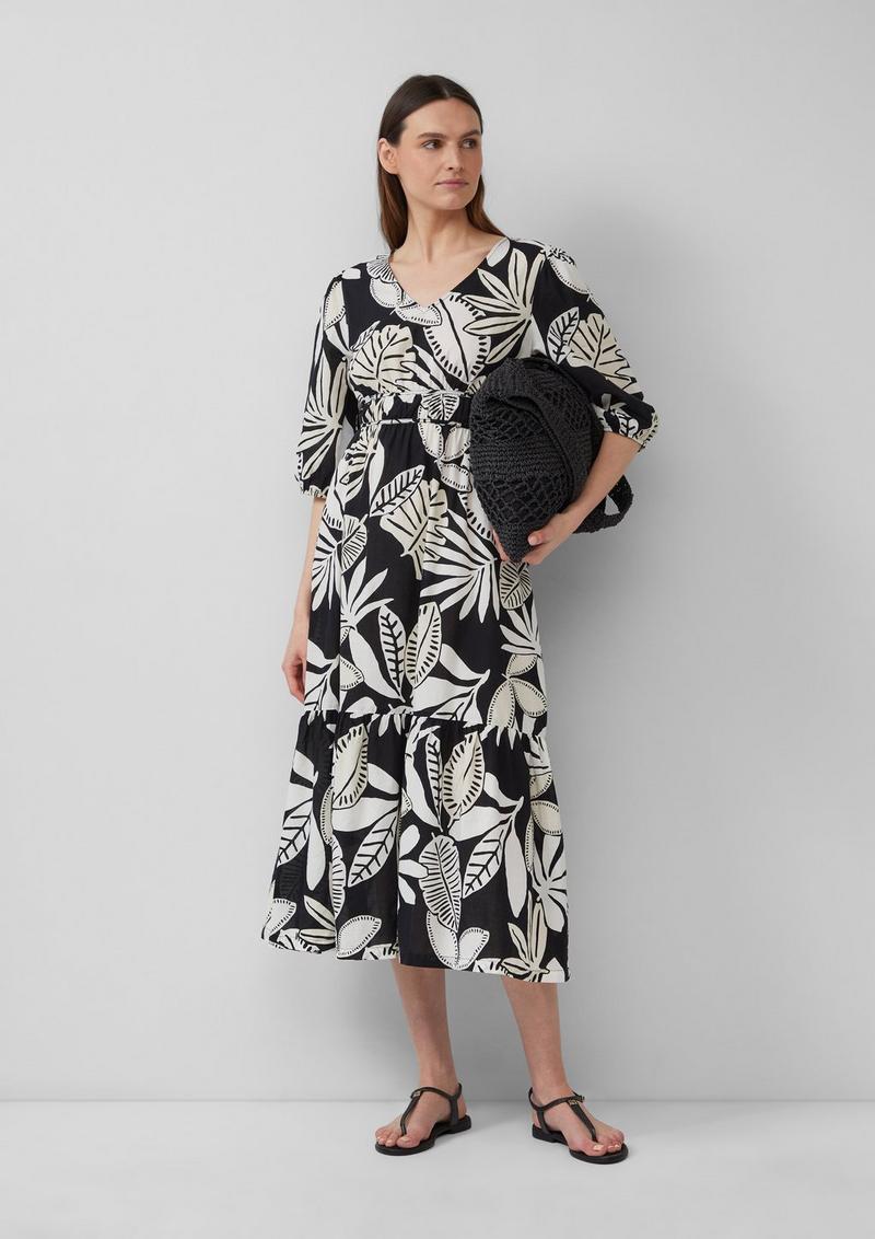 s.Oliver Midikleid aus Baumwolle mit Binde-Details - schwarz