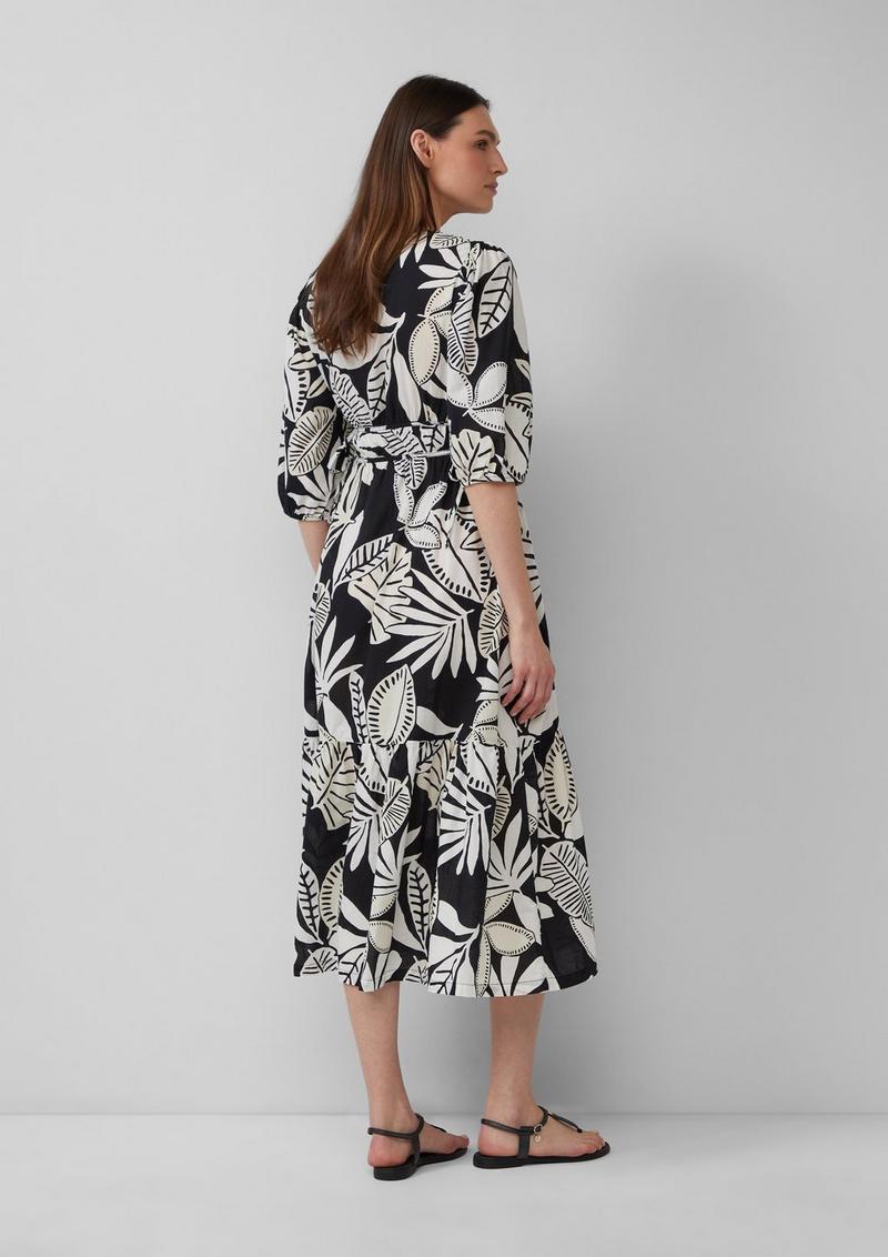 s.Oliver Midikleid aus Baumwolle mit Binde-Details - schwarz