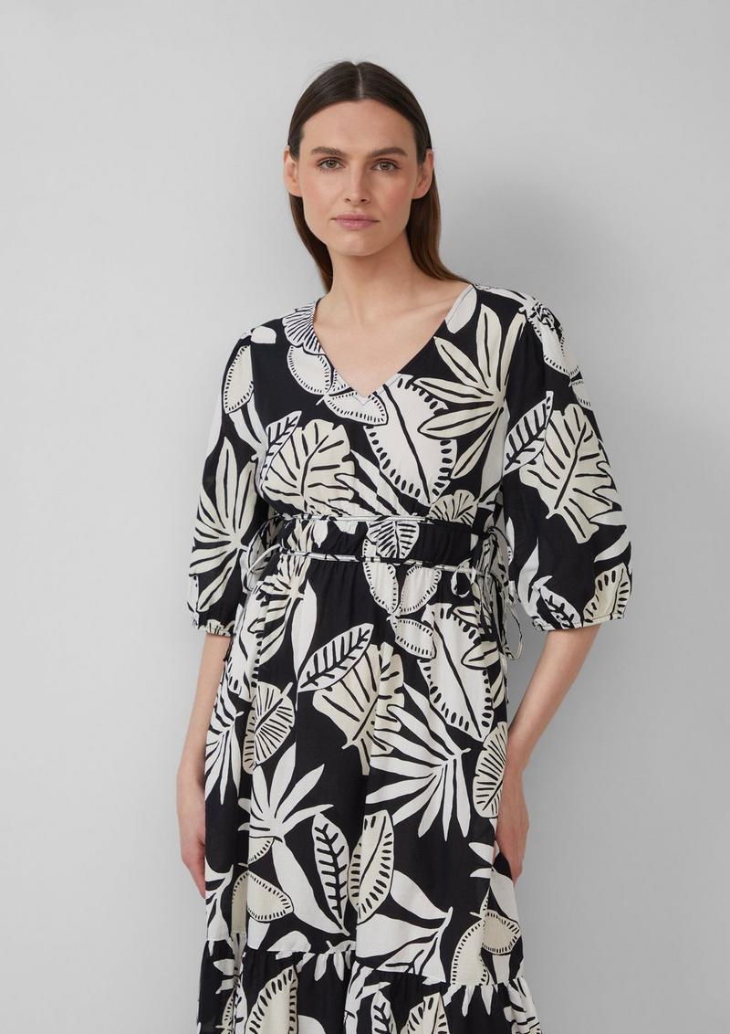 s.Oliver Midikleid aus Baumwolle mit Binde-Details - schwarz