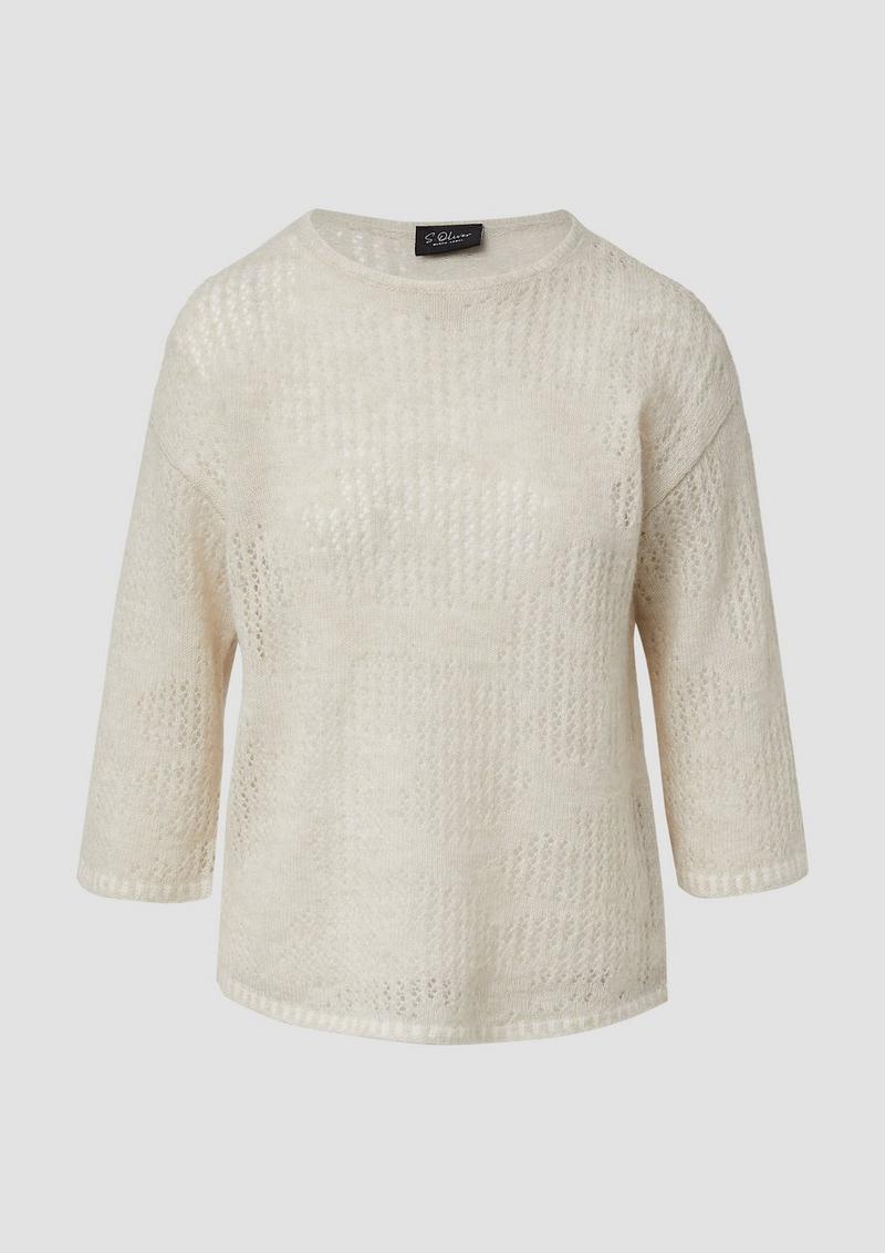 s.Oliver Leichter Pullover aus Alpakamix - steingrau