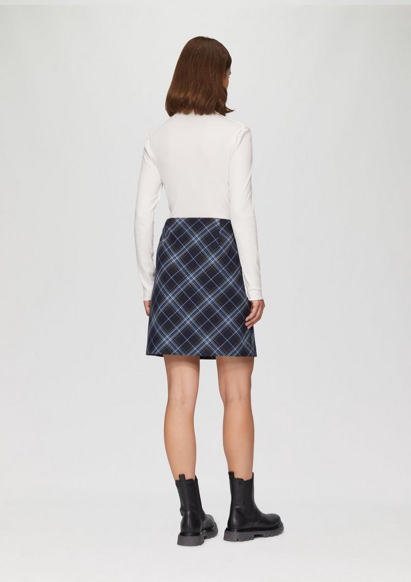 s.Oliver Kurzer Rock mit Web-Karo - navy