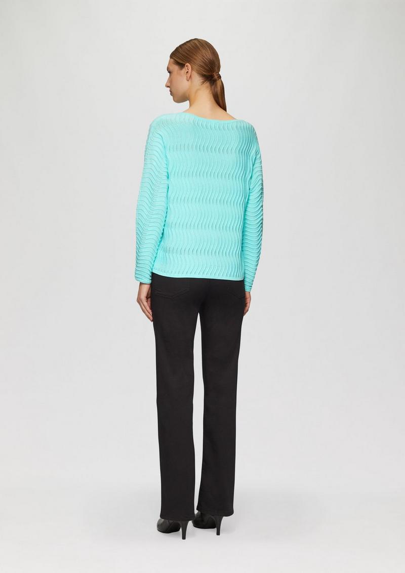 s.Oliver Strickpullover mit Ajourmuster - türkis