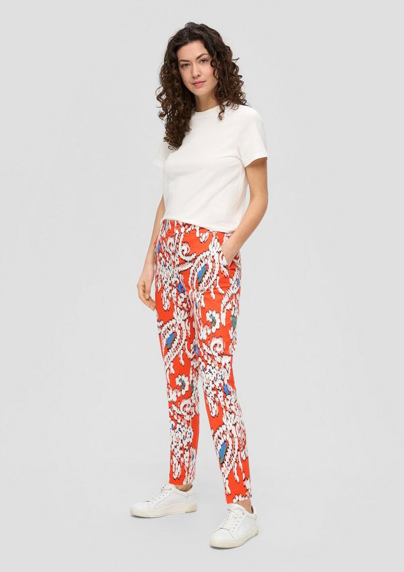 s.Oliver Cigarette: Pants mit Tapered Leg - hellorange