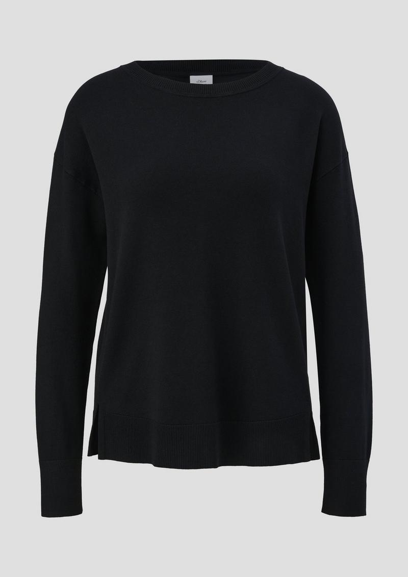 s.Oliver Leichter Pullover aus Viskosemix - schwarz