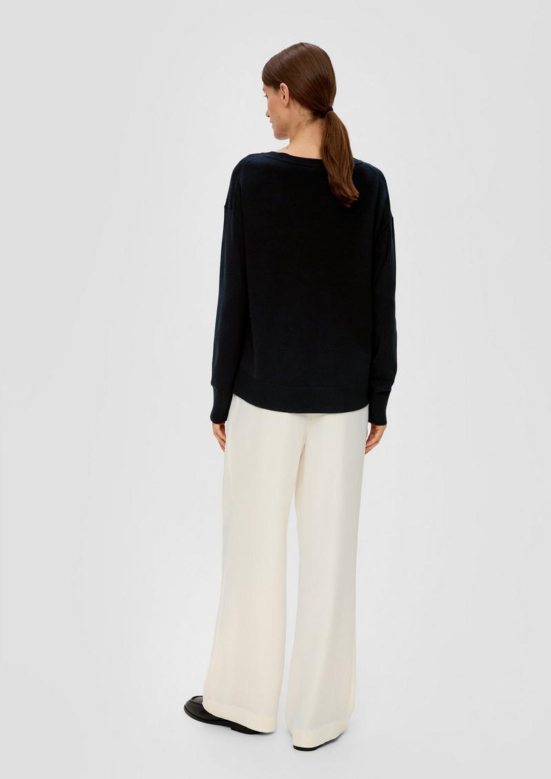 s.Oliver Leichter Pullover aus Viskosemix - schwarz
