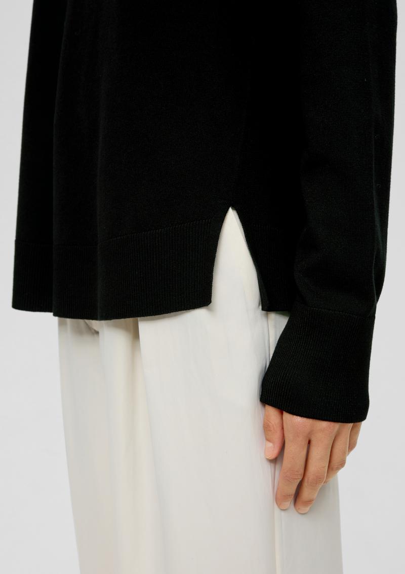 s.Oliver Leichter Pullover aus Viskosemix - schwarz