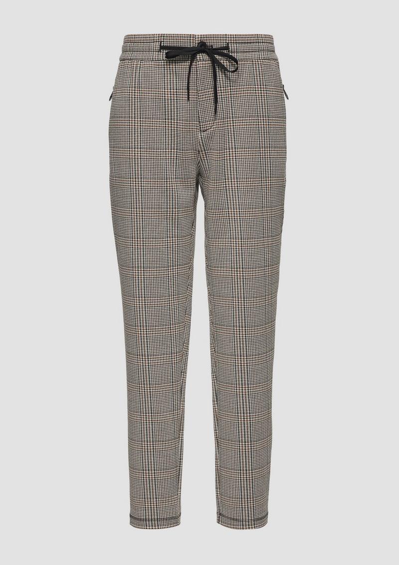 s.Oliver Karierte Jogg Pants mit Gummizug - beige