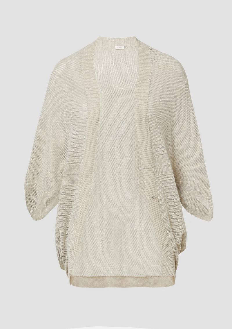 s.Oliver Strickponcho mit Glitzergarn - beige