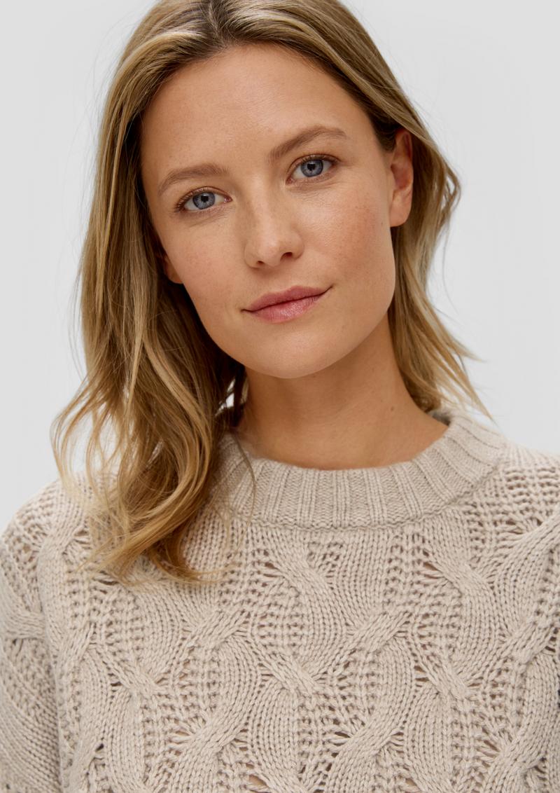 s.Oliver Strickpullover aus Viskosemix - sandfarben