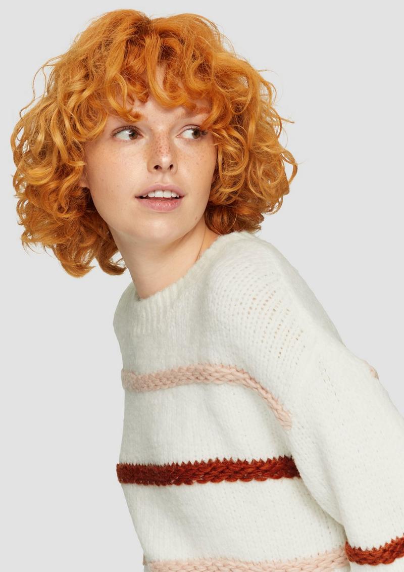 s.Oliver Flauschiger Pullover mit überschnittenen Schultern - creme