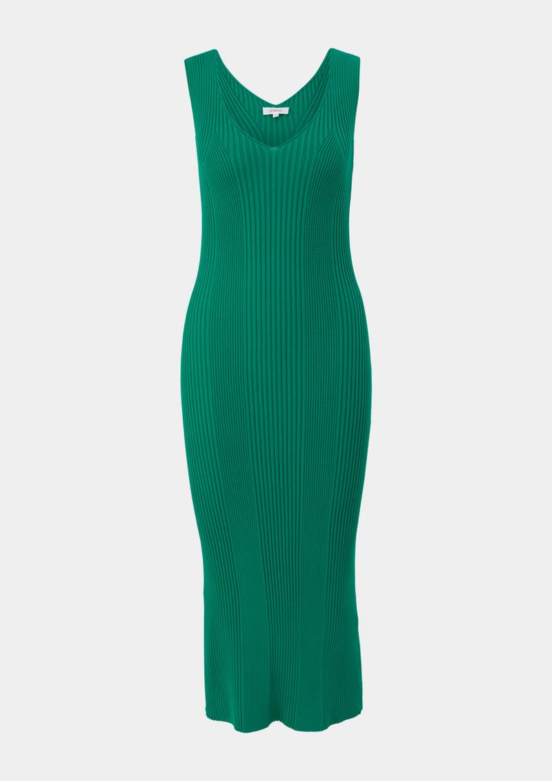 s.Oliver Maxi-Kleid mit Rippstruktur - smaragd
