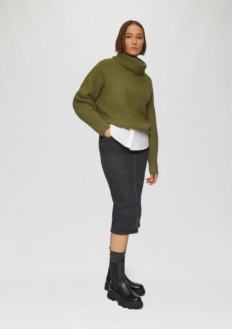 s.Oliver Oversized Pullover mit Rollkragen - guacamole