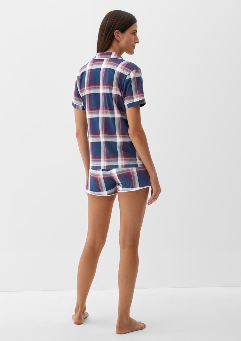 s.Oliver Kurzer Pyjama aus Jersey - tiefblau