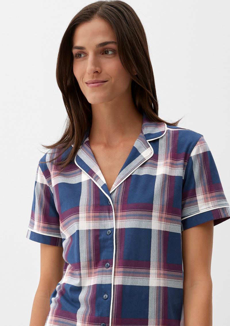 s.Oliver Kurzer Pyjama aus Jersey - tiefblau