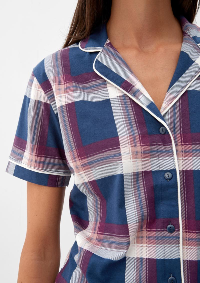 s.Oliver Kurzer Pyjama aus Jersey - tiefblau