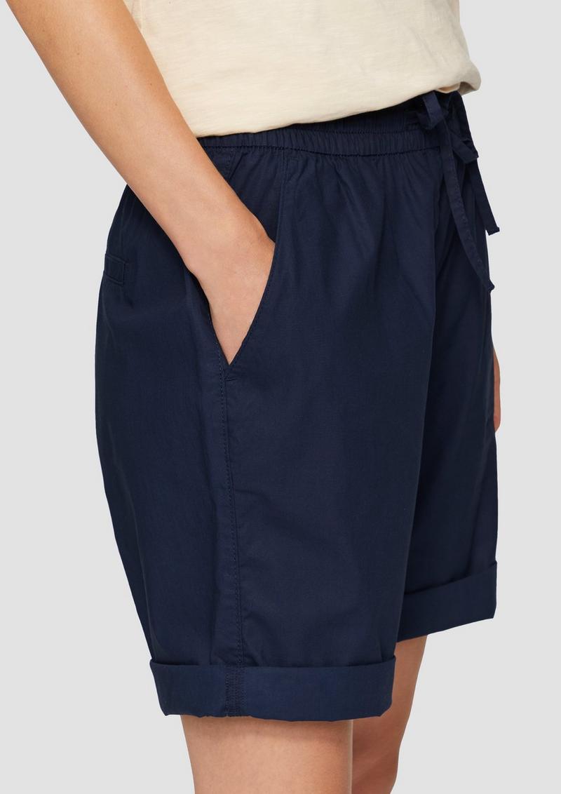s.Oliver Leichte Shorts mit Elastikbund aus Lyocellmix - tiefblau