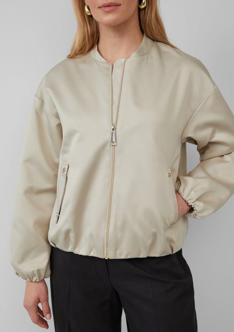 s.Oliver Satinierter Oversize-Blouson mit elastischem Saum - beige