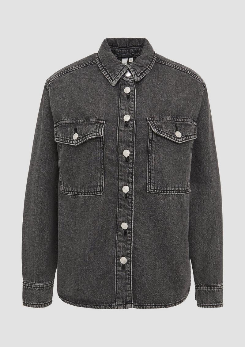 s.Oliver Denim-Overshirt - schwarz