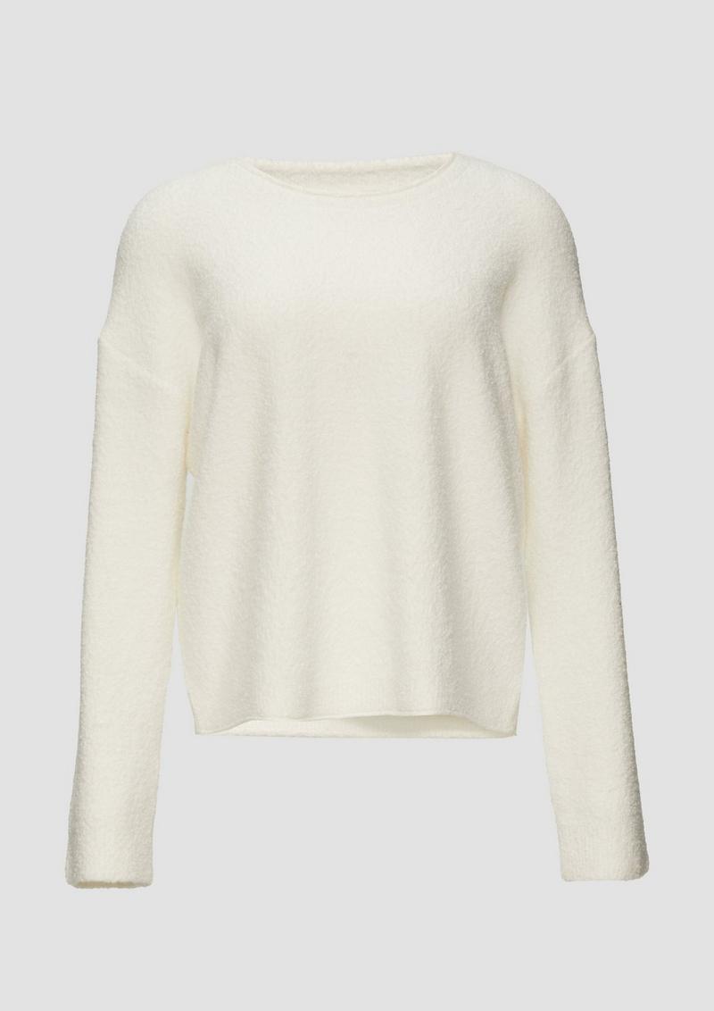 s.Oliver Weicher Strickpullover aus Bouclé - creme