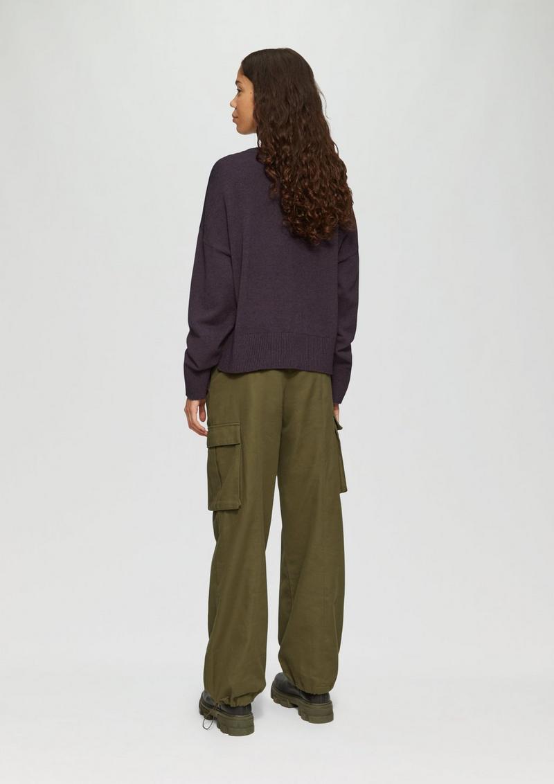 s.Oliver Weicher Strickpullover mit seitlich geschlitztem Saum - lila