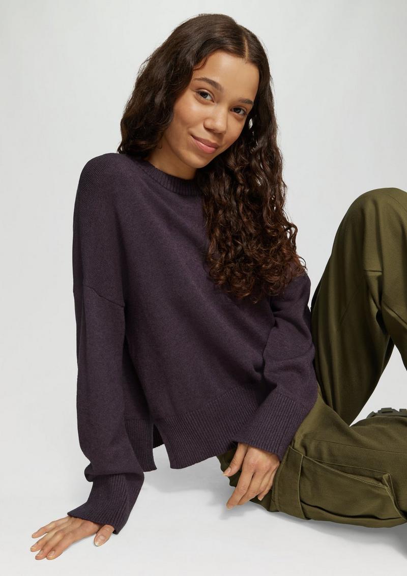 s.Oliver Weicher Strickpullover mit seitlich geschlitztem Saum - lila