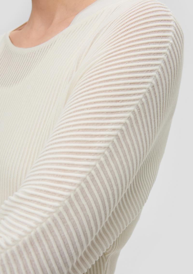 s.Oliver Strickpullover mit Fledermausärmeln - ecru