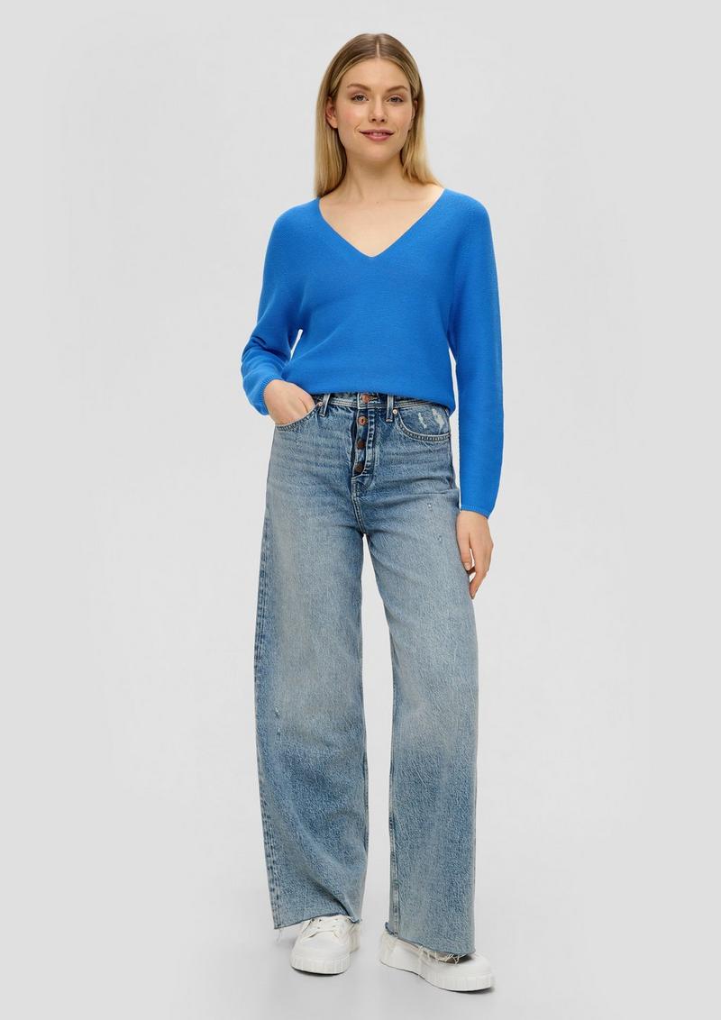 s.Oliver Pullover mit V-Ausschnitt - royalblau