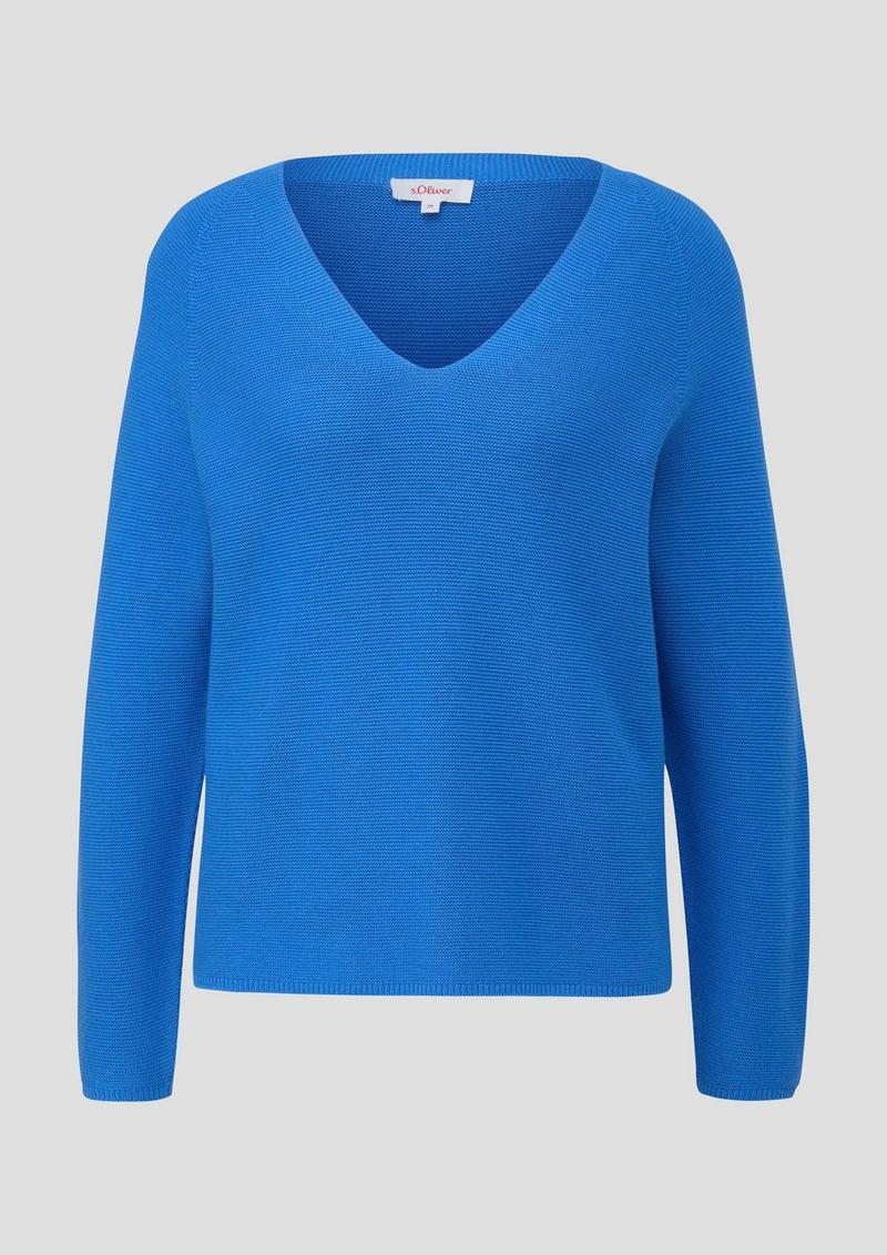s.Oliver Pullover mit V-Ausschnitt - royalblau