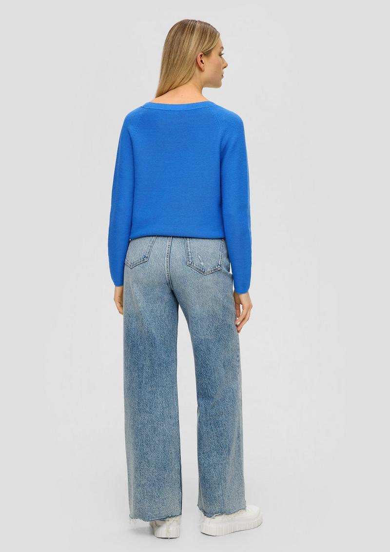 s.Oliver Pullover mit V-Ausschnitt - royalblau