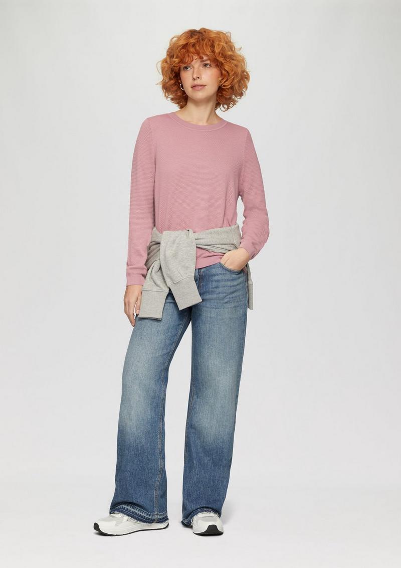 s.Oliver Pullover aus Viskosemix mit Struktur - altrosa