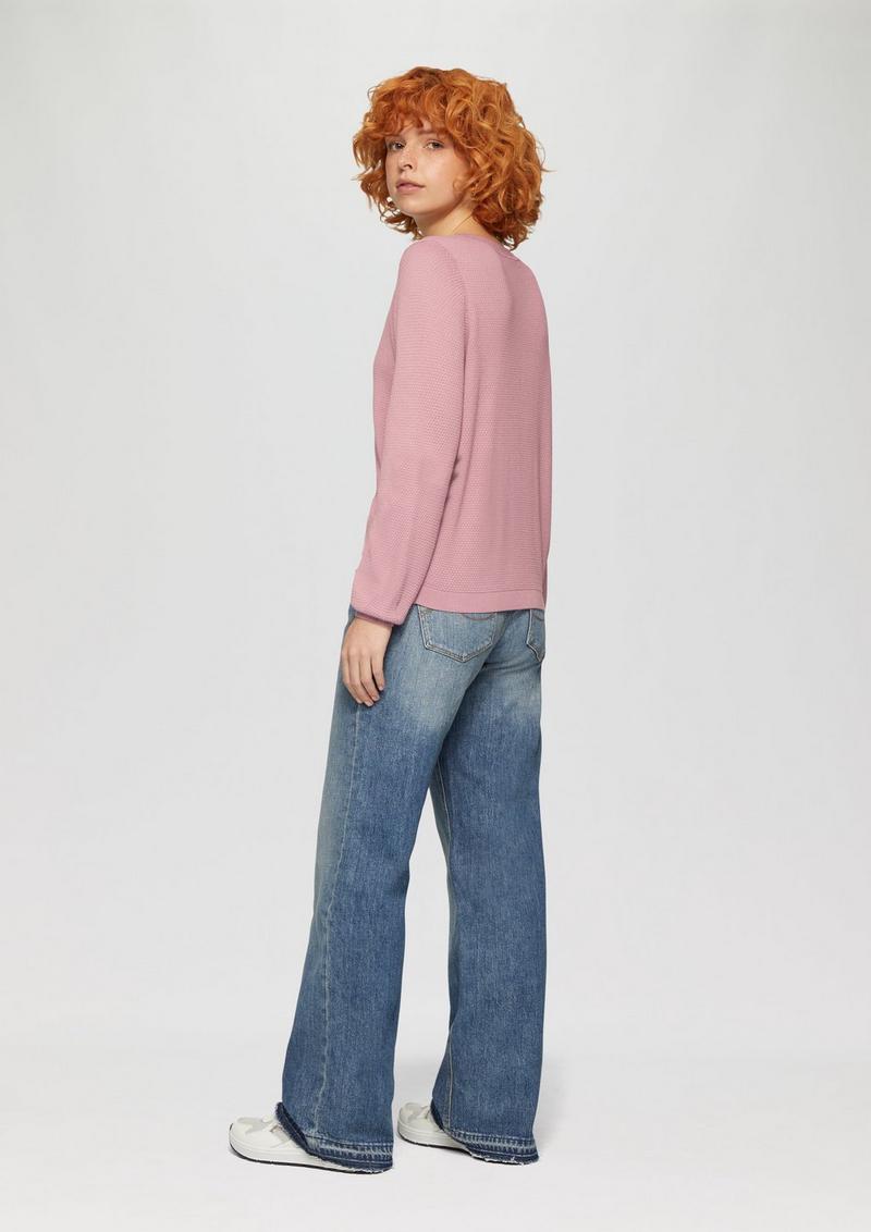 s.Oliver Pullover aus Viskosemix mit Struktur - altrosa