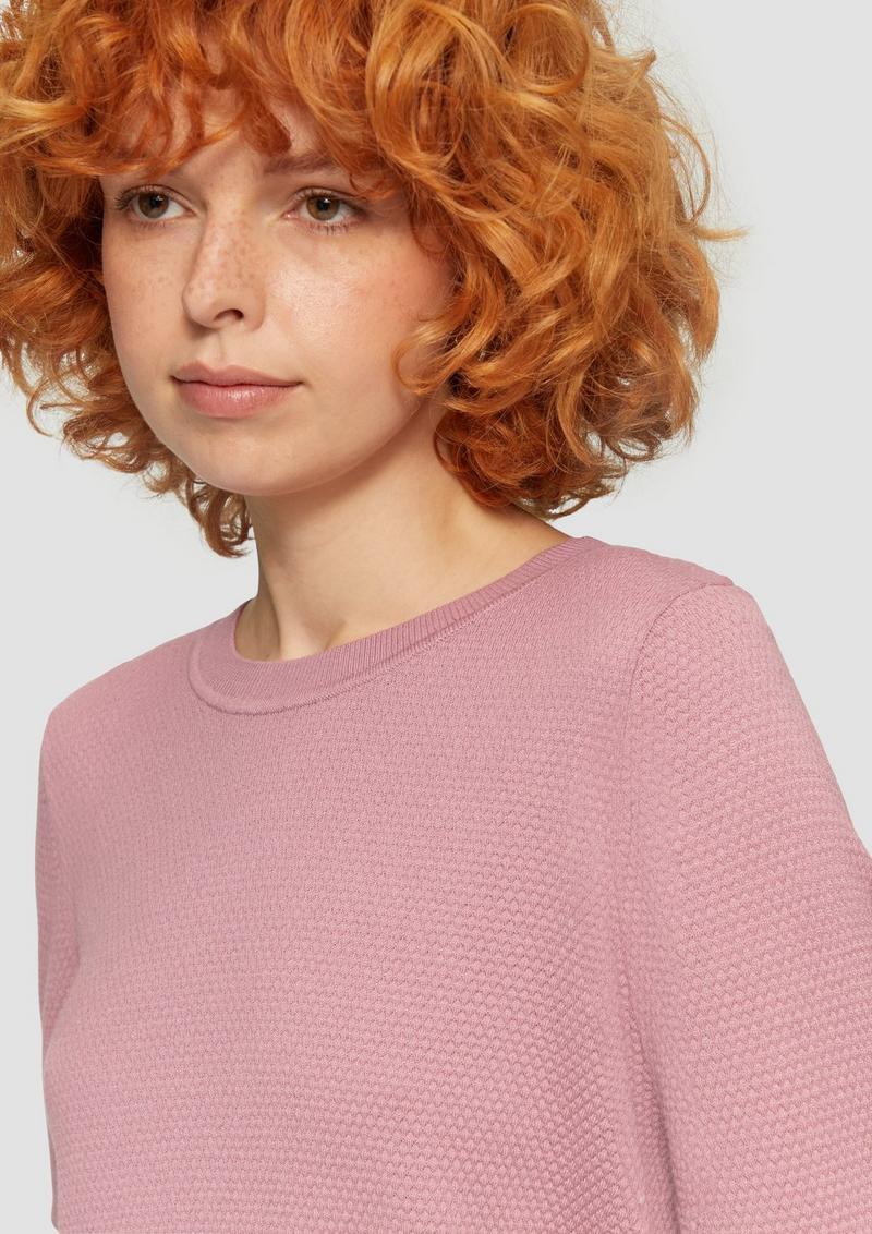 s.Oliver Pullover aus Viskosemix mit Struktur - altrosa