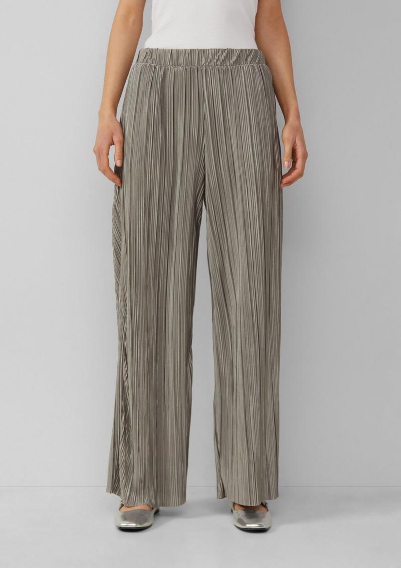 s.Oliver Plissierte Wide-Leg-Hose - taubengrau
