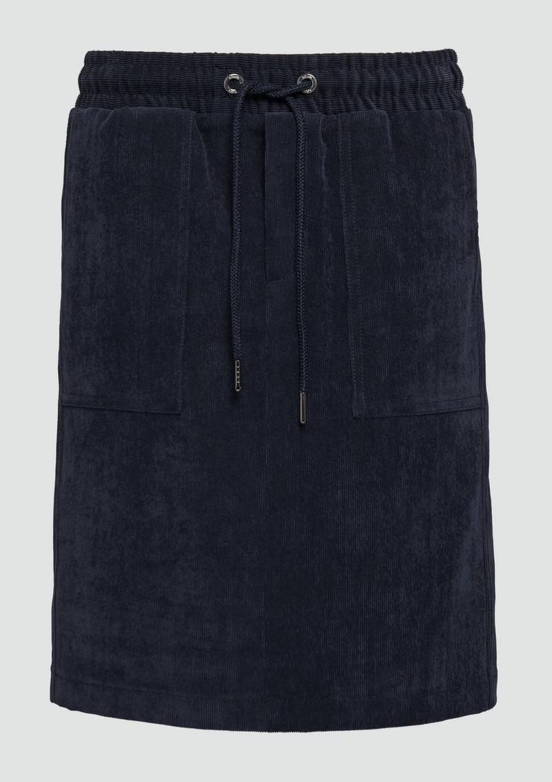 s.Oliver Feincordrock mit Kordelzug und elastischem Bund - navy