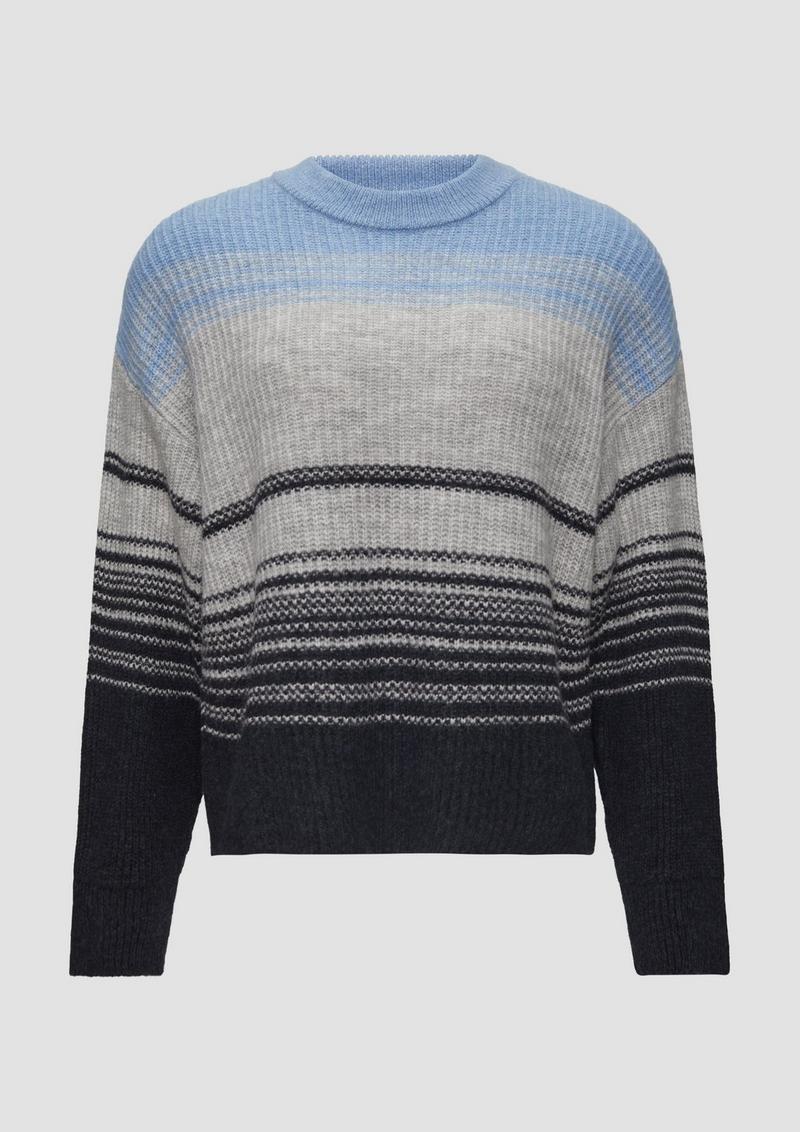 s.Oliver Gestreifter Strickpullover im Relaxed Fit - blau