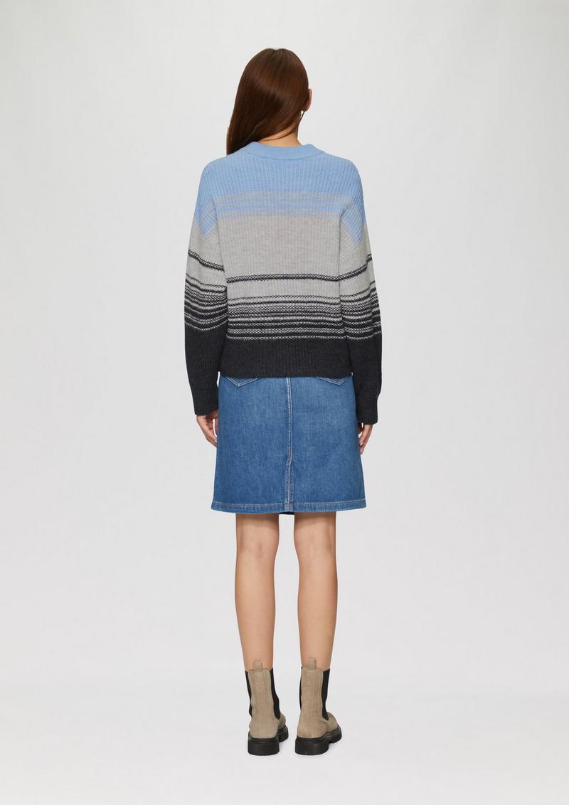 s.Oliver Gestreifter Strickpullover im Relaxed Fit - blau