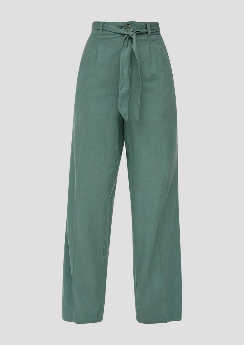 s.Oliver Wide-Leg-Hose aus Leinenmix - helles petrol